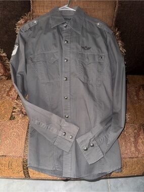 7 Diamonds  Large
Men's Grey Button-Up Shirt